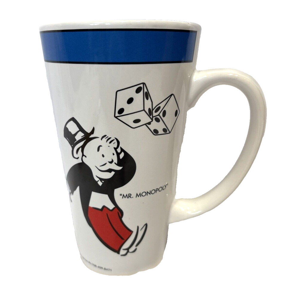 Vintage 1999 Mr. Monopoly Game Tall Cup Mug Hasbro Park Place Coffee Tea